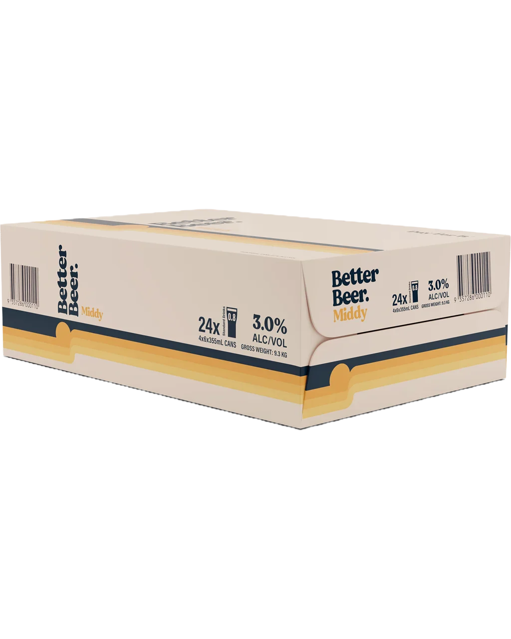 BETTER BEER 3.0% MIDDY CAN 6PK : 355 ml (24 cans case)